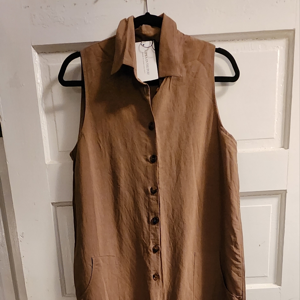 Pietro Brunelli Tan Jumpsuit Elegant and Versatile